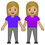 女性牵手:中浅肤色emoji素材一 160x160像素