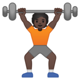 举重人员:深色肤色emoji素材一 160x160像素