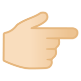 指向右边的手:浅肤色emoji素材一 160x160像素