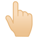 指向上方的手:浅肤色emoji素材一 160x160像素