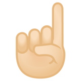 食指向上:浅肤色emoji素材一 160x160像素
