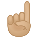 食指向上:中浅肤色emoji素材一 160x160像素