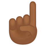 食指向上:中深色肤色emoji素材一 160x160像素