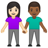 男女牵手:浅肤色,中深色emoji素材一 160x160像素