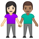 男女牵手:浅肤色,中肤色emoji素材一 160x160像素