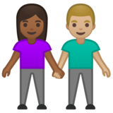 男女牵手:中暗肤色,中浅肤色emoji素材一 160x160像素