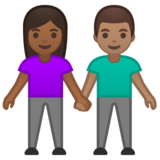 男女牵手:中深色肤色,中肤色emoji素材一 160x160像素
