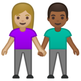 男女牵手:中浅肤色,中深肤色emoji素材一 160x160像素
