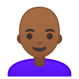 女性:中黑肤色,秃顶emoji素材一 160x160像素