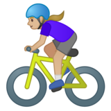女子自行车运动:中浅肤色emoji素材一 160x160像素