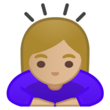 女性鞠躬:中等浅肤色emoji素材一 160x160像素