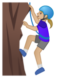 女子攀岩:中浅肤色emoji素材一 160x160像素