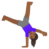 侧手翻的女人:中等深色肤色emoji素材一 160x160像素