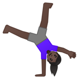 侧手翻的女人:深色肤色emoji素材一 160x160像素