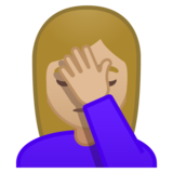 女性面部按摩:中等浅肤色emoji素材一 160x160像素