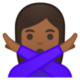 打“不”手势的女人:中黑肤色emoji素材一 160x160像素