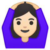 做“好”手势的女人:浅肤色emoji素材一 160x160像素