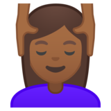 女性按摩:中黑肤色emoji素材一 160x160像素