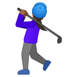 女子高尔夫:中黑肤色emoji素材一 160x160像素