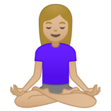 打坐的女人:中浅肤色emoji素材一 160x160像素