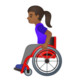 坐在手动轮椅上的女性:中深色肤色emoji素材一 160x160像素