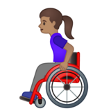 手动轮椅女性:中等肤色emoji素材一 160x160像素