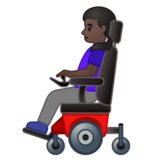 坐在电动轮椅上的女人:深色肤色emoji素材一 160x160像素