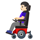 坐电动轮椅的女性:肤色浅emoji素材一 160x160像素