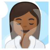 蒸汽房的女人:中等深色肤色emoji素材一 160x160像素