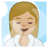 蒸汽房女性:中浅肤色emoji素材一 160x160像素