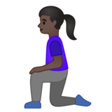 跪着的女人:深色肤色emoji素材一 160x160像素