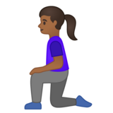 跪着的女人:中黑肤色emoji素材一 160x160像素