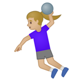 打手球的女人：中浅肤色emoji素材一 160x160像素