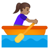 女子划艇:中等肤色emoji素材一 160x160像素