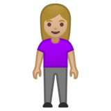 女性站姿:中浅肤色emoji素材一 160x160像素