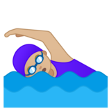 女子游泳:中浅肤色emoji素材一 160x160像素