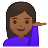 单手举起的女人:中黑肤色emoji素材一 160x160像素