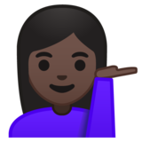 单手举起的女人:深色肤色emoji素材一 160x160像素