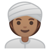 戴头巾的女人:中等肤色emoji素材一 160x160像素