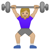 女子举重:中浅肤色emoji素材一 160x160像素