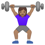 女性举重:中等肤色emoji素材一 160x160像素