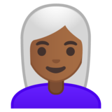 女性:中黑肤色,白发emoji素材一 160x160像素