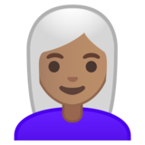 女性:中等肤色,白发emoji素材一 160x160像素