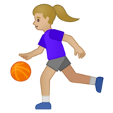 打球的女人:中浅肤色emoji素材一 160x160像素