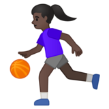 打球的女人:深色肤色emoji素材一 160x160像素