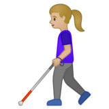 拿拐杖的女人:中浅肤色emoji素材一 160x160像素