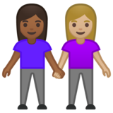 女性牵手:中暗肤色,中浅肤色emoji素材一 160x160像素