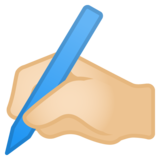 写字的手:浅肤色emoji素材一 160x160像素