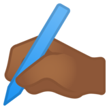 写字的手:中黑肤色emoji素材一 160x160像素