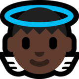 小天使:深色肤色emoji素材一 160x160像素